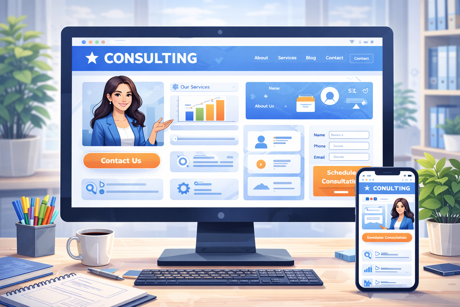 Professional consultant website design to build authority and trust
