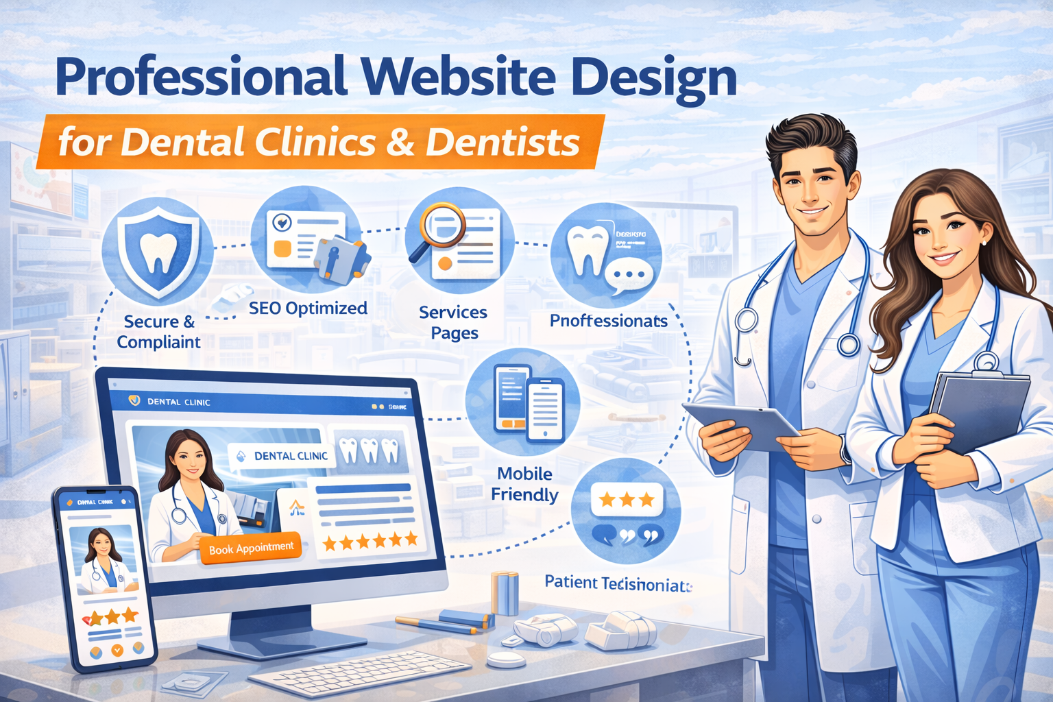 Professional website design for dental clinics and dentists