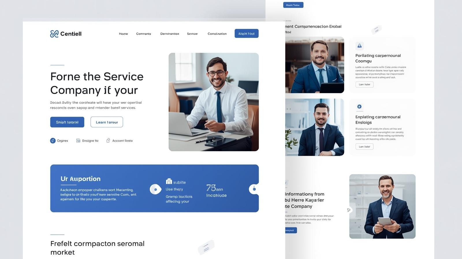 Corporate professional services website design example
