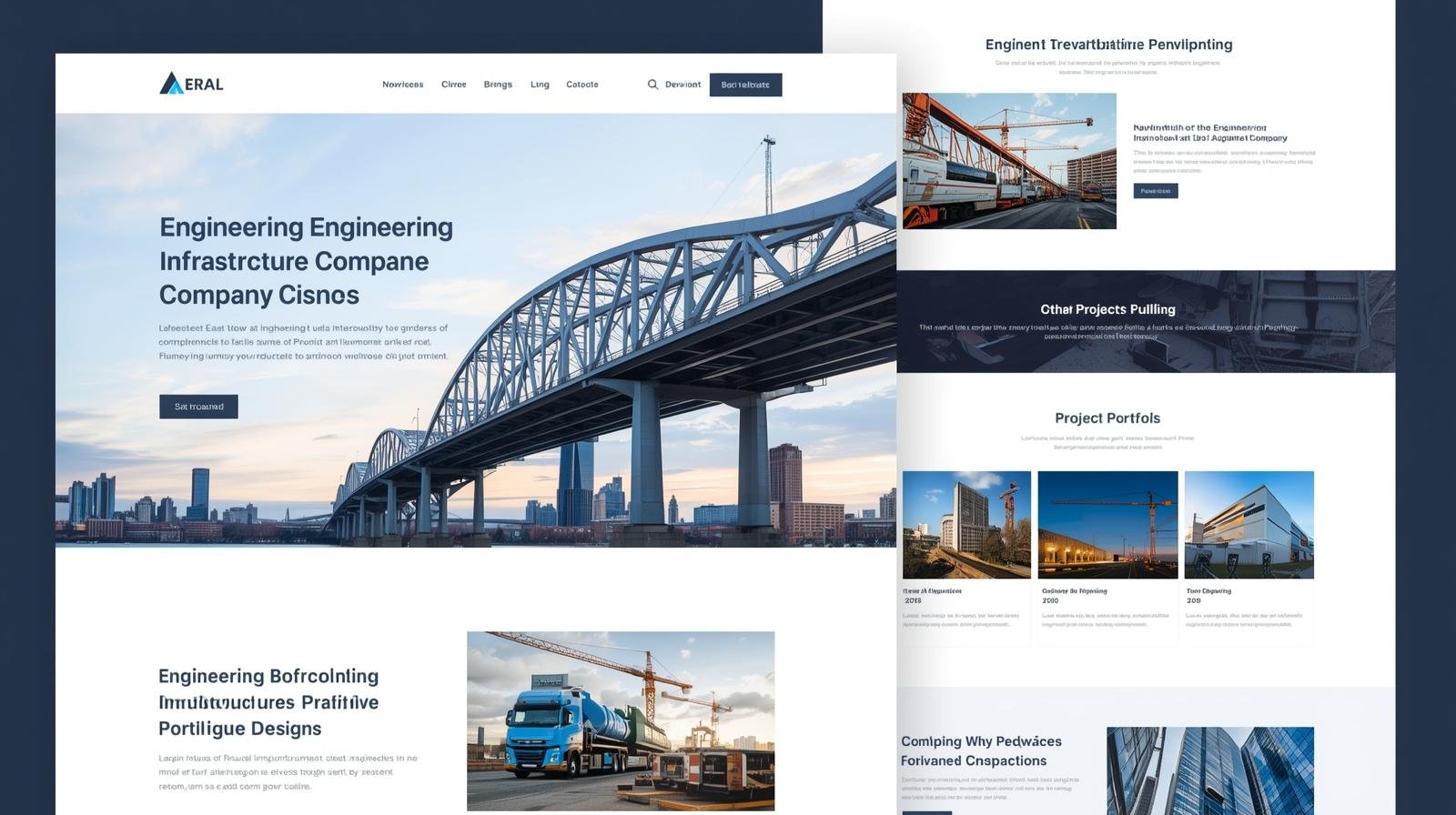 Infrastructure and engineering company website design example