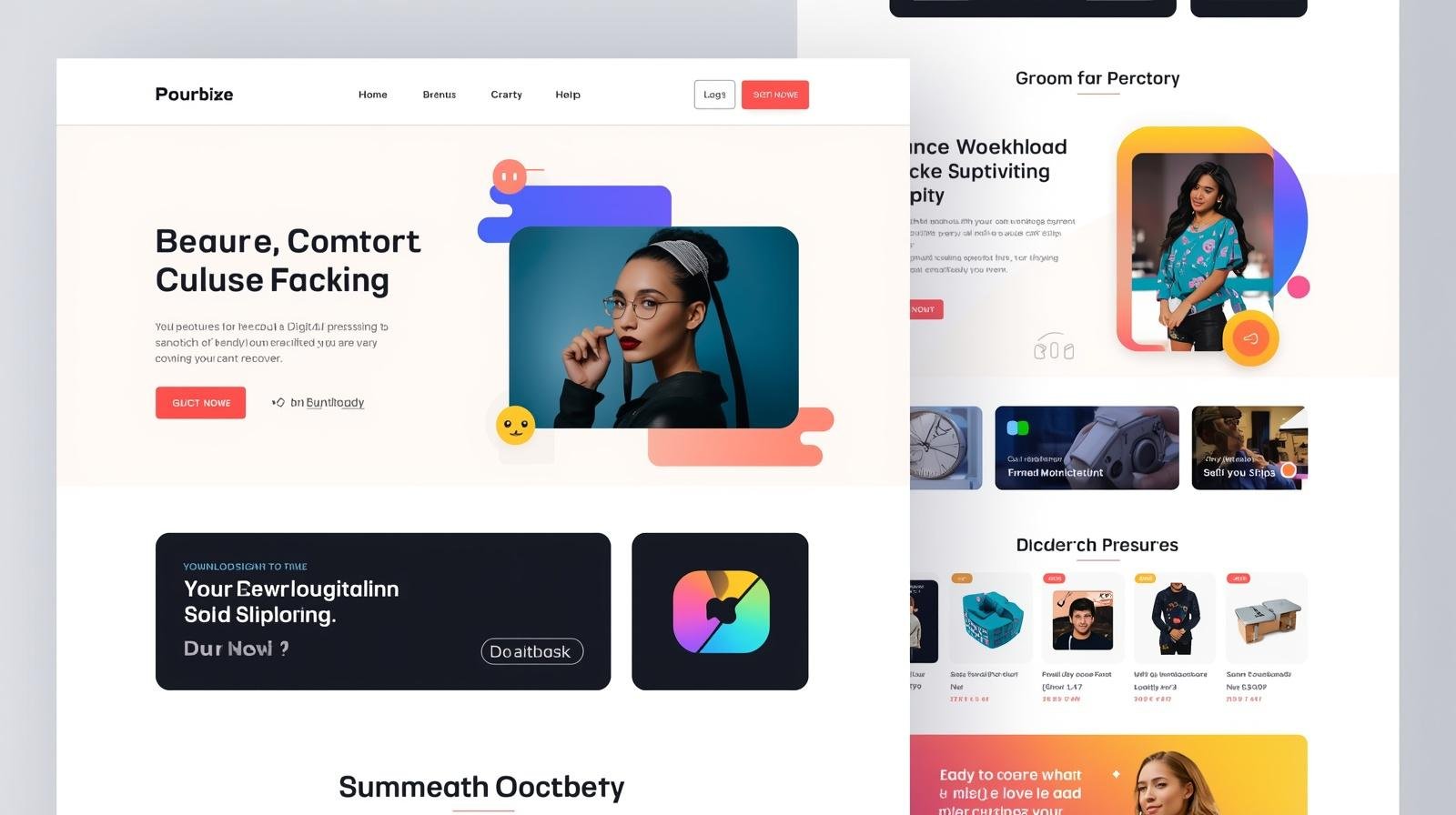 Digital product e-commerce website design example