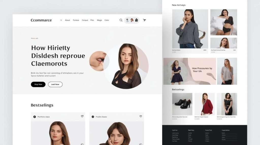 ecommerce website designer homepage layout example