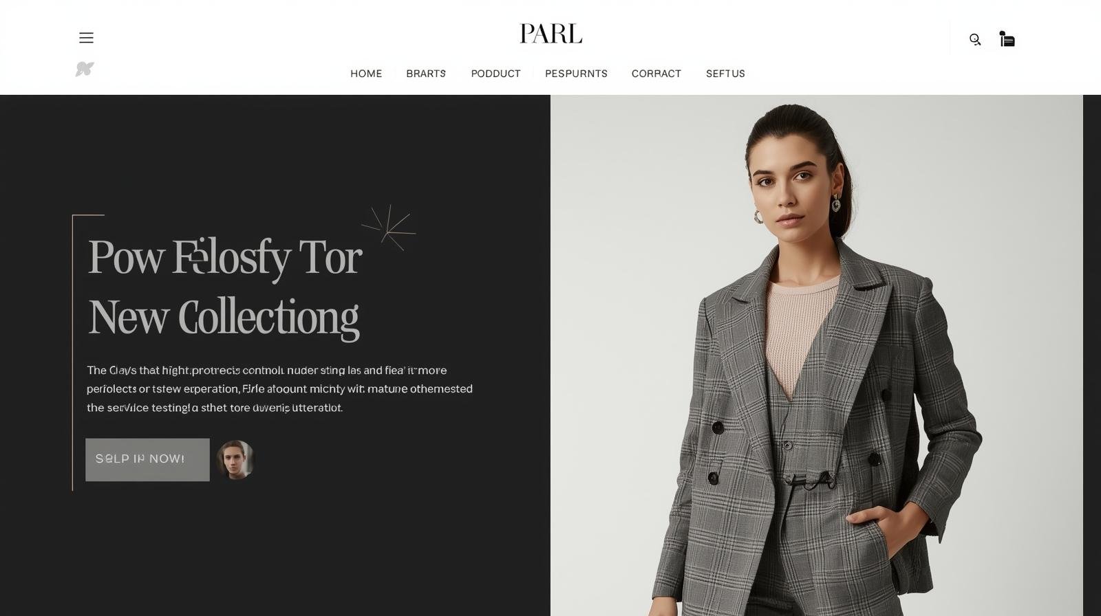 Fashion e-commerce website design example