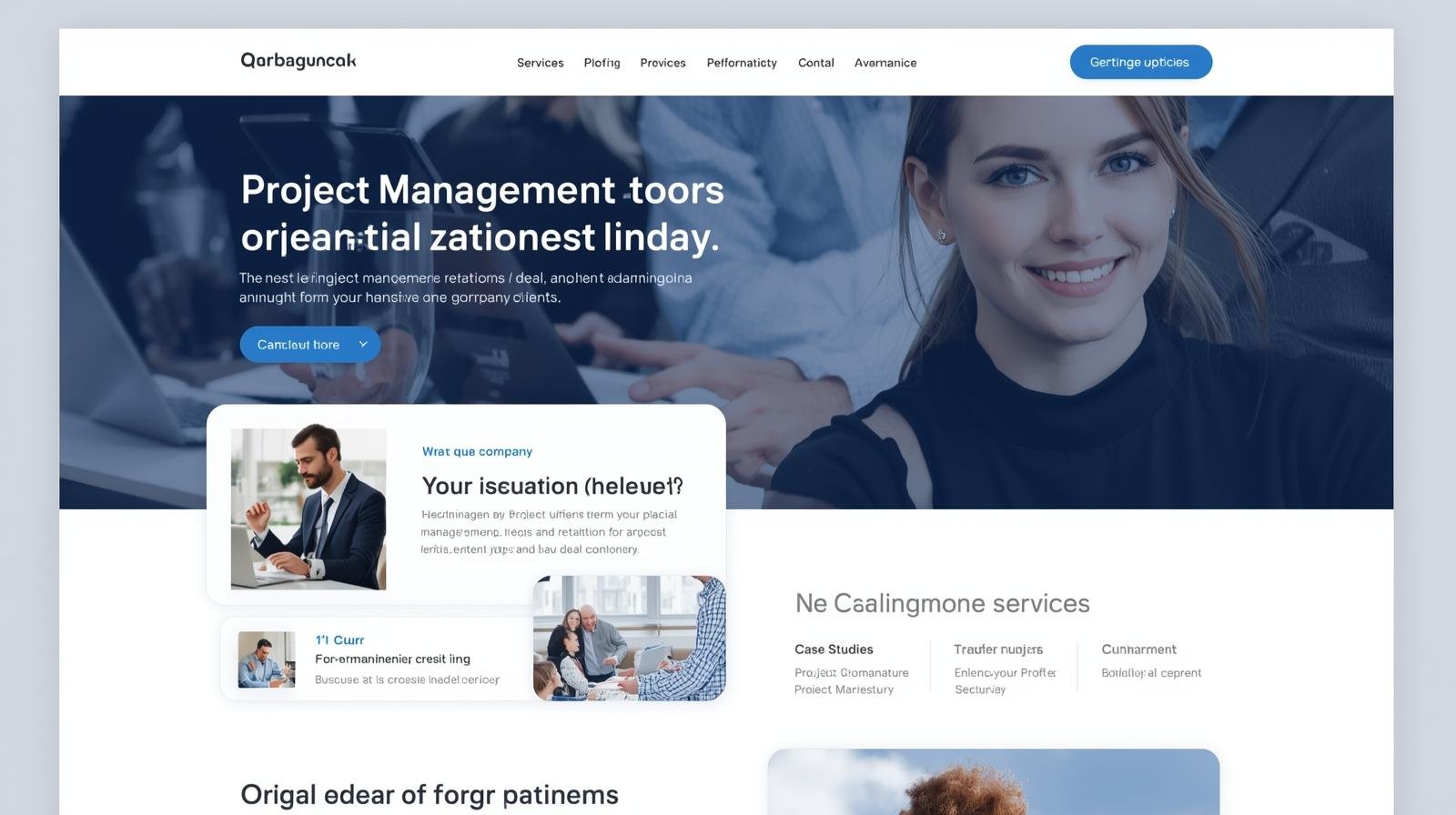 Project management consultant website design example