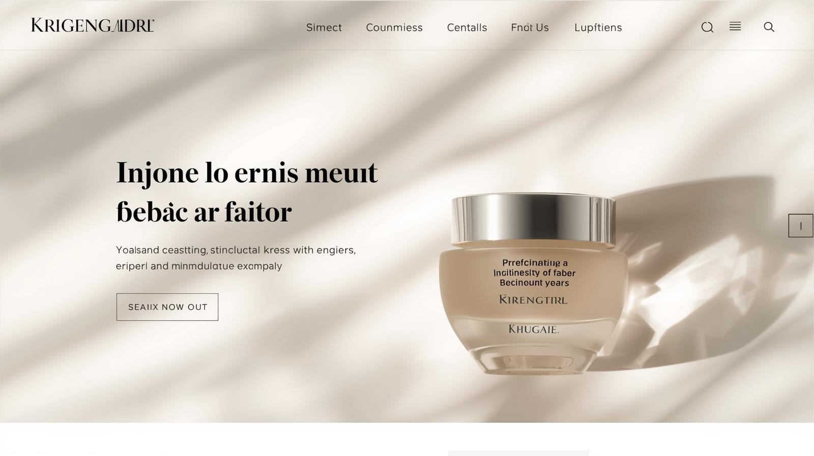 Skincare e-commerce website design example