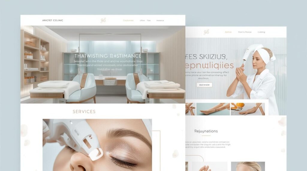 high-end skin clinic website strategy