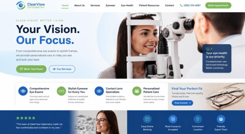 12 Best optometry website design Examples in 2026 We Analyzed Leading Clinics Across the US, UK & Australia