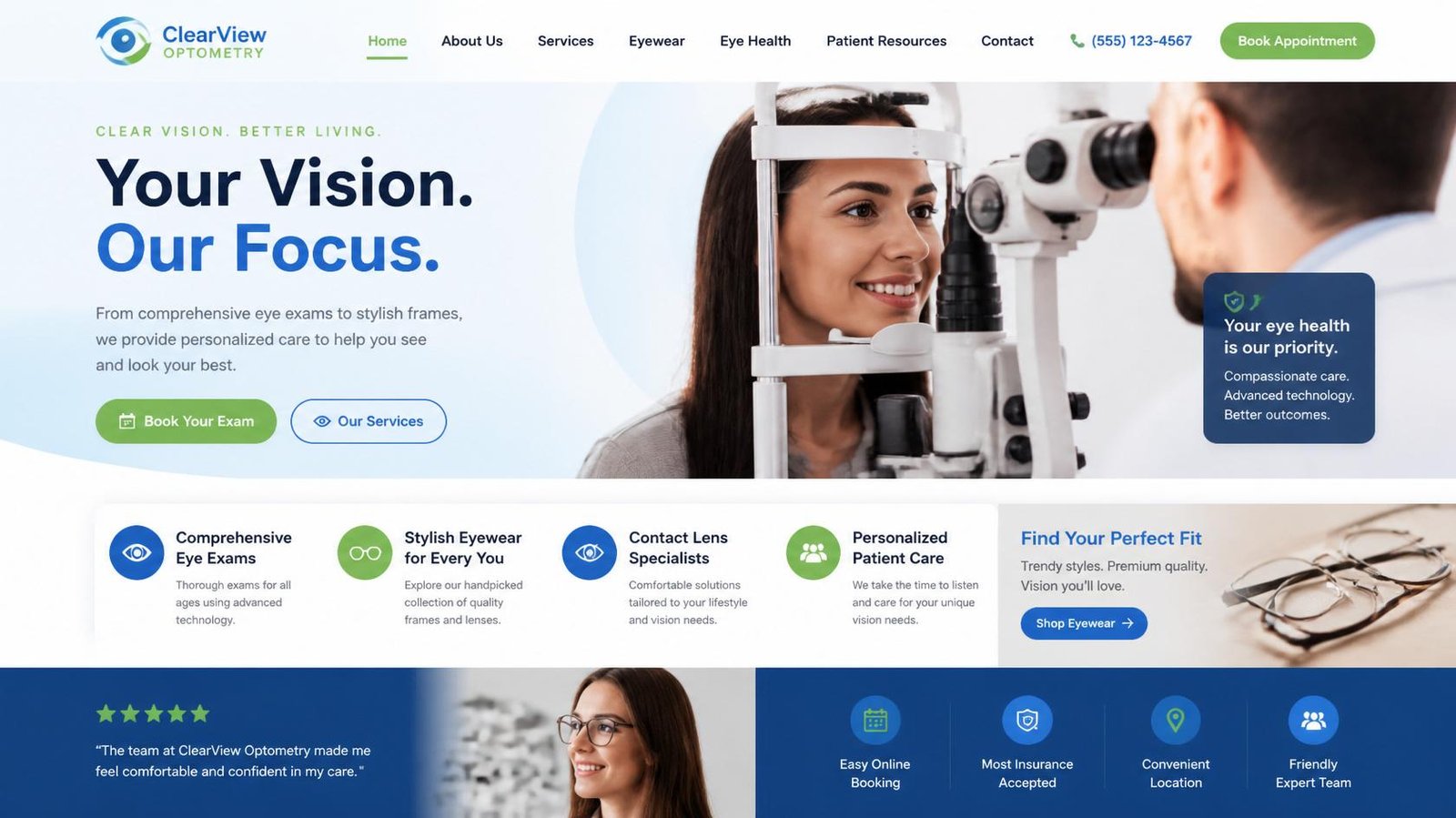 12 Best optometry website design Examples in 2026 We Analyzed Leading Clinics Across the US, UK & Australia