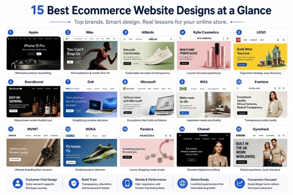 15 top ecommerce website designs at a glance-infographic