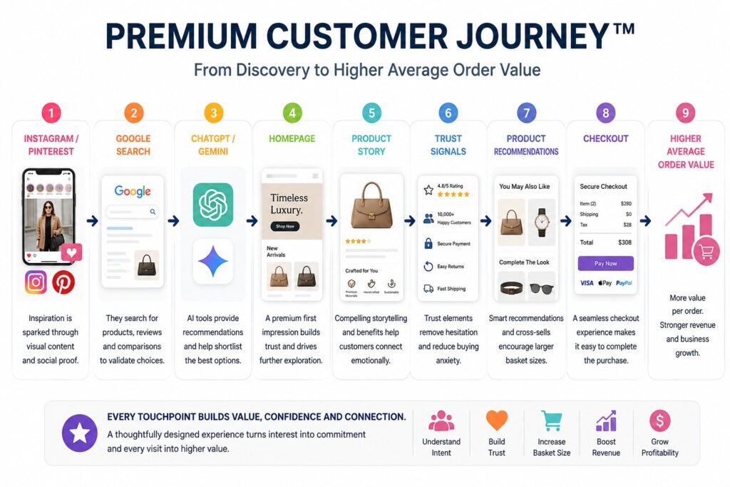 Premium customer journey flowchart infographic