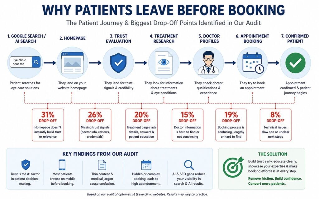 why patients leave before booking-infographic
