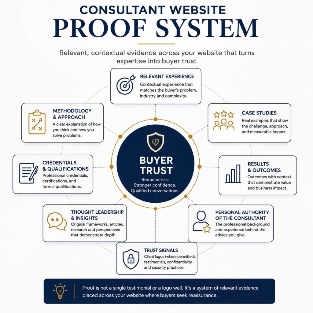 Consultant Website Proof System infographic