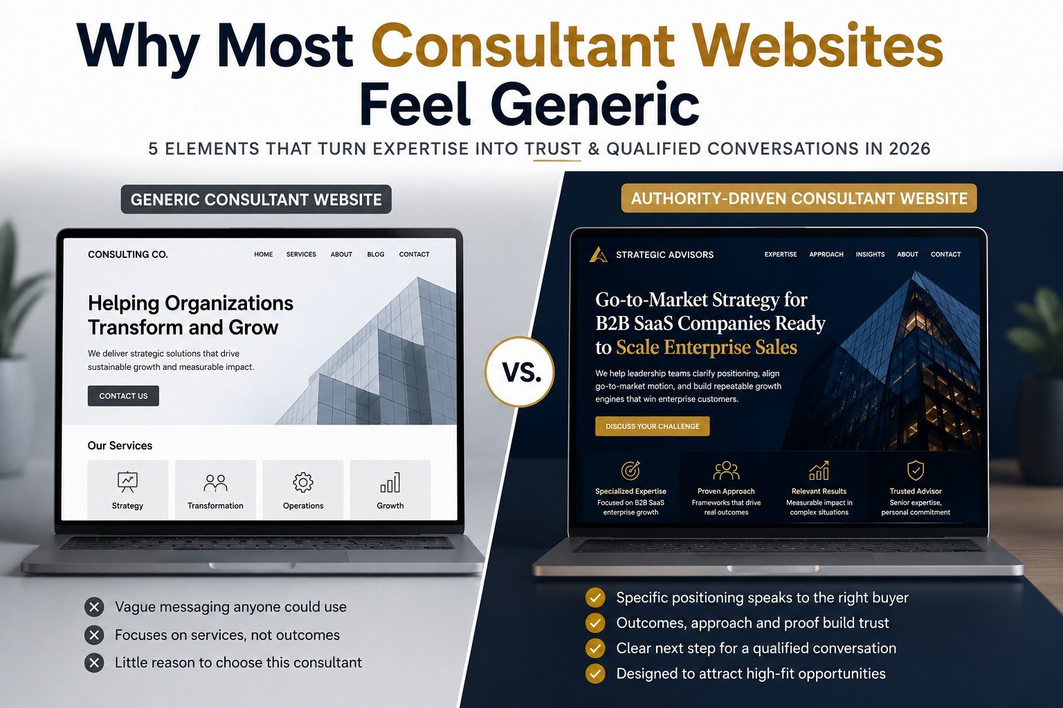 Generic vs Authority-Driven Consultant Websites
