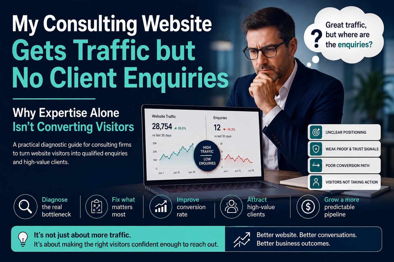 My Consulting Website Gets Traffic but No Client Enquiries - Why Expertise Alone Isn’t Converting Visitors