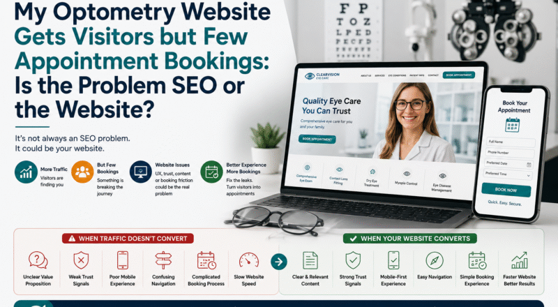 My Optometry Website Gets Visitors but Few Appointment Bookings Is the Problem SEO or the Website