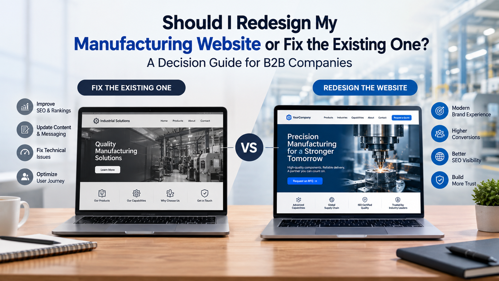 Should I Redesign My Manufacturing Website or Fix the Existing One A Decision Guide for B2B Companies
