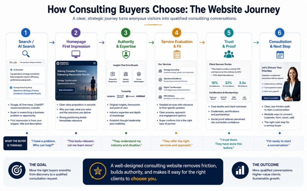 Consultant / Corporate buyer journey for consultant website designer