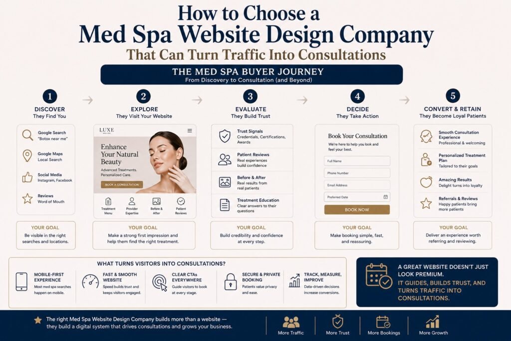 Aesthetic / Med Spa buyer journey for med spa website design company