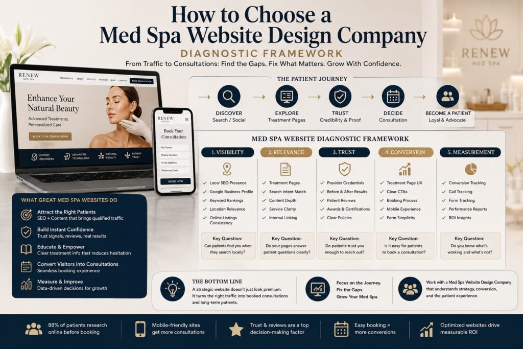 Aesthetic / Med Spa diagnostic framework for med spa website design company
