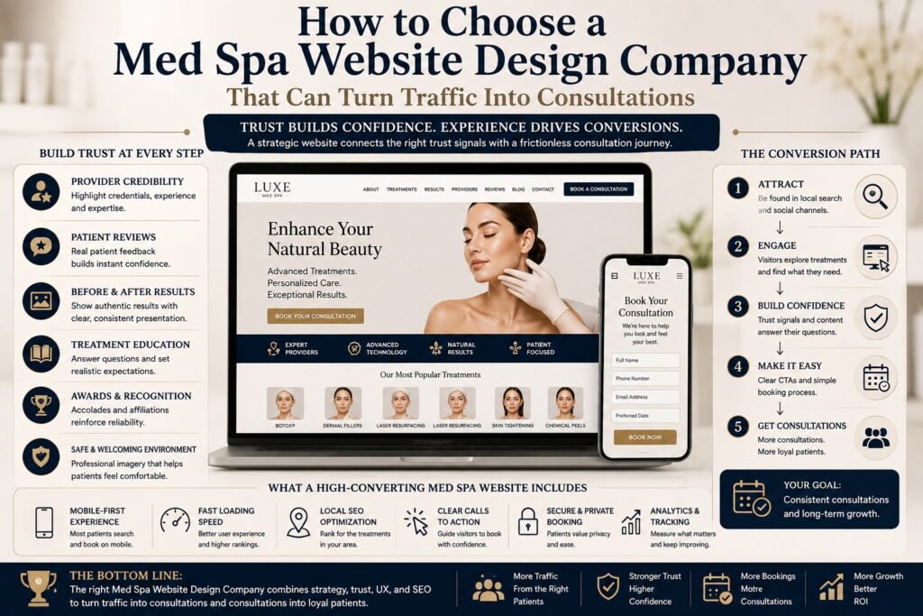 Aesthetic / Med Spa trust and conversion factors for med spa website design company