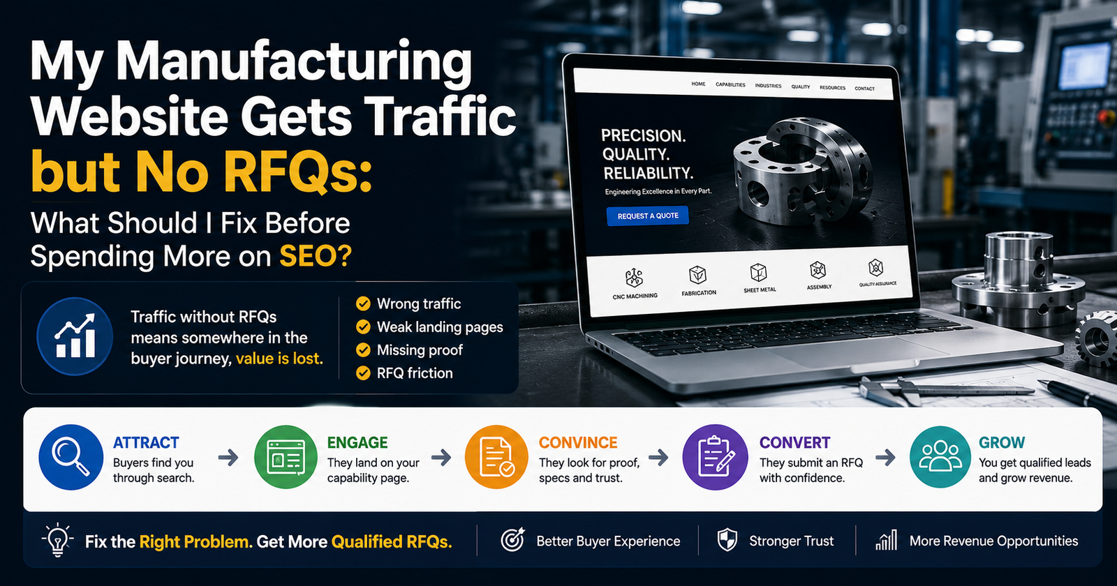 My Manufacturing Website Gets Traffic but No RFQs - What Should I Fix Before Spending More on SEO