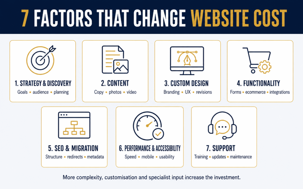 Seven factors that affect small-business website cost